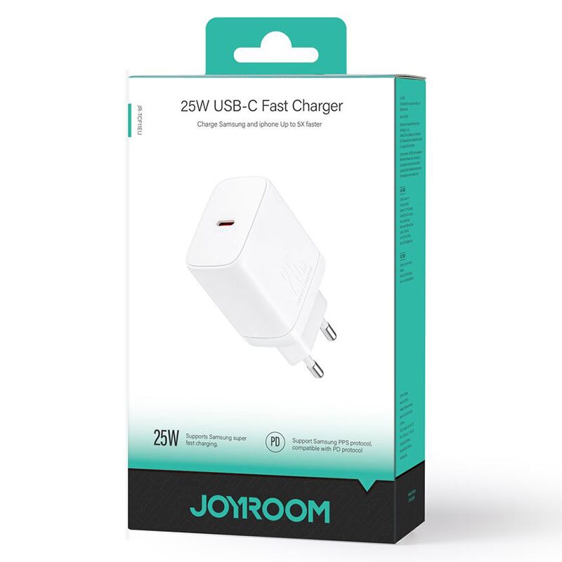 Network Charger Joyroom JR-TCF11, 25W, 3A, 1 x USB-C, White 