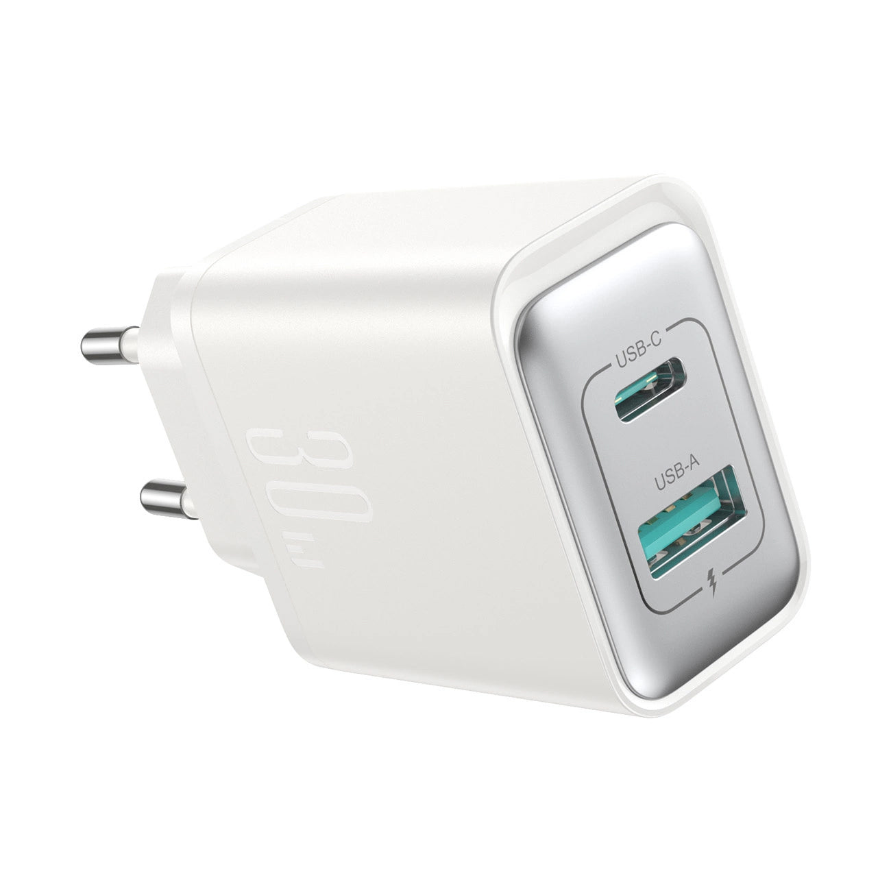 Polnilnik Joyroom JR-TCF15, 30W, 5A, 1 x USB-A - 1 x USB-C, Bel