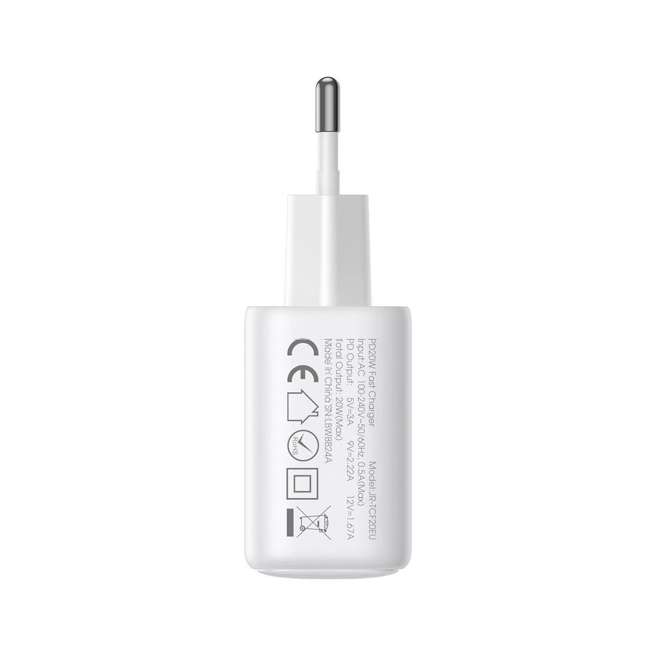Polnilnik omrežja Joyroom JR-TCF20, 20W, 3A, 1 x USB-C, Bel