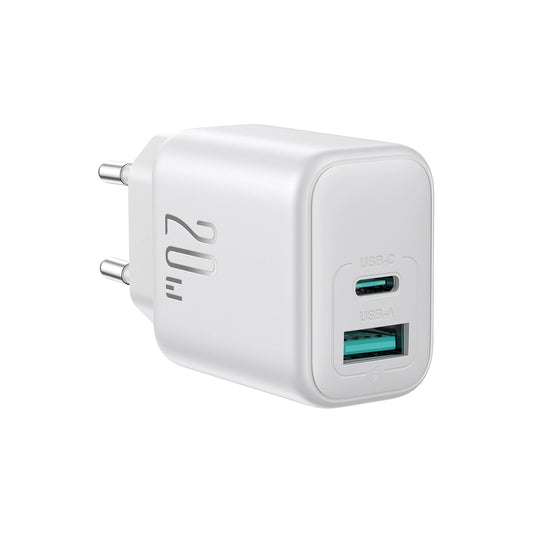 Polnilnik Joyroom JR-TCF21, 20W, 3A, 1 x USB-A - 1 x USB-C, Bel