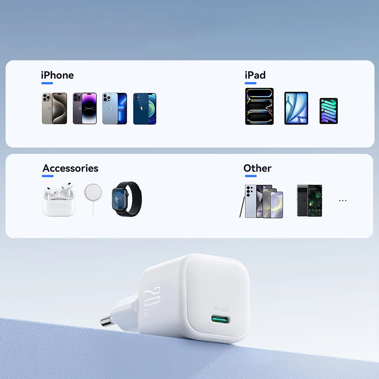 Polnilnik Joyroom JR-TCG08, 20W, 3A, 1 x USB-C, Bel