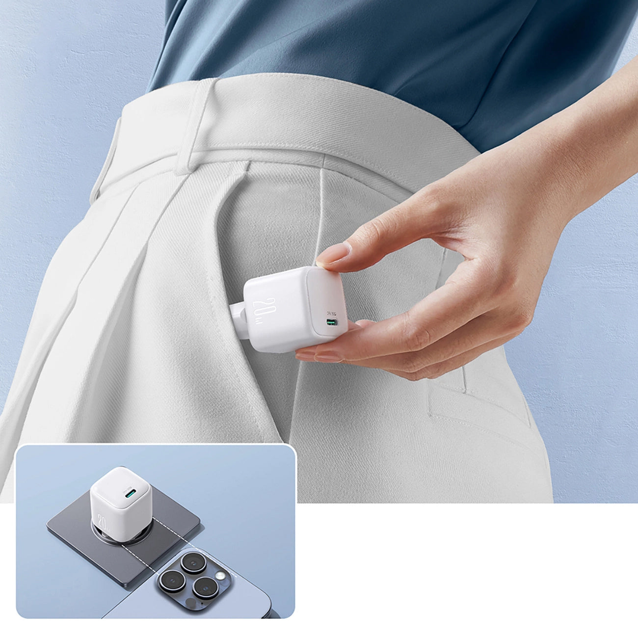 Polnilnik Joyroom JR-TCG08, 20W, 3A, 1 x USB-C, Bel
