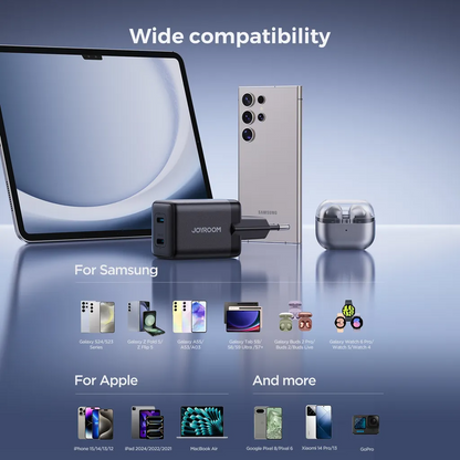 Polnilnik Joyroom JR-TCG17, 45W, 3A, 2 x USB-C, črn
