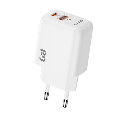 Polnilnik Lito LC28, 20W, 3A, 1 x USB-A - 1 x USB-C, Bel