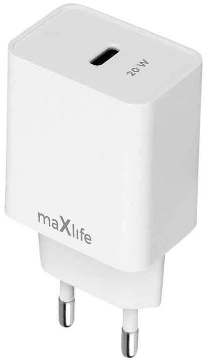 Polnilnik MaXlife MXTC-13-20C, 20W, 3A, 1 x USB-C, Bel