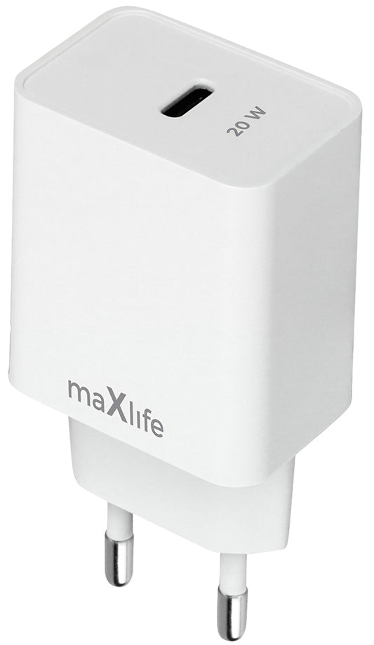 Polnilnik MaXlife MXTC-13-20C, 20W, 3A, 1 x USB-C, Bel