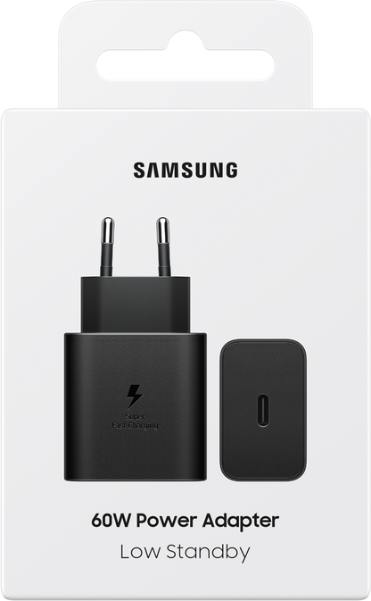 Samsung omrežni polnilec, 60W, 3A, 1 x USB-C, Črn EP-T6010NBEGWW