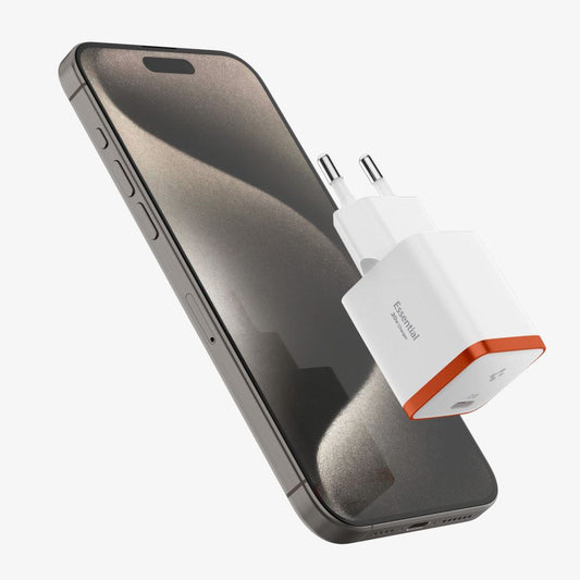 Omrežni polnilec Spigen EE301EU Essential, 30W, 3A, 1 x USB-C, bel ACH08449