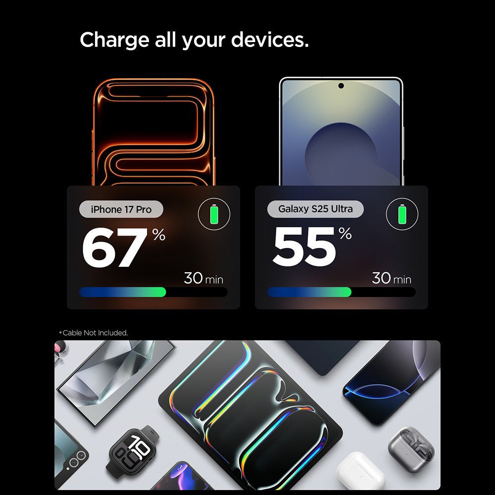 Omrežni polnilec Spigen EE301EU Essential, 30W, 3A, 1 x USB-C, Črn ACH09493