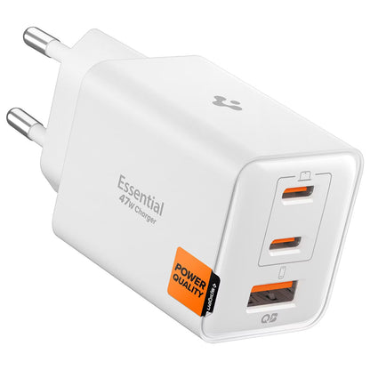 Polnilnik Spigen EE473EU Essential, 47W, 3A, 1 x USB-A - 2 x USB-C, Bel ACH09464