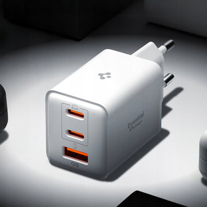 Polnilnik Spigen EE473EU Essential, 47W, 3A, 1 x USB-A - 2 x USB-C, Bel ACH09464