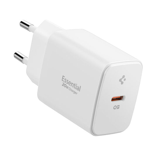Polnilnik Spigen Essential, 20W, 3A, 1 x USB-C, Bel