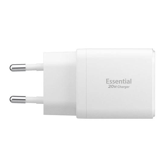 Polnilnik Spigen Essential, 20W, 3A, 1 x USB-A - 1 x USB-C, Bel ACH08704