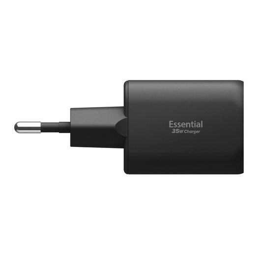Polnilnik Spigen Essential, 35W, 3A, 1 x USB-A - 1 x USB-C, črn