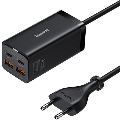 Polnilna postaja Baseus GaN3 Pro, 100W, 5A, 2 x USB-A - 2 x USB-C, Črna CCGP000101