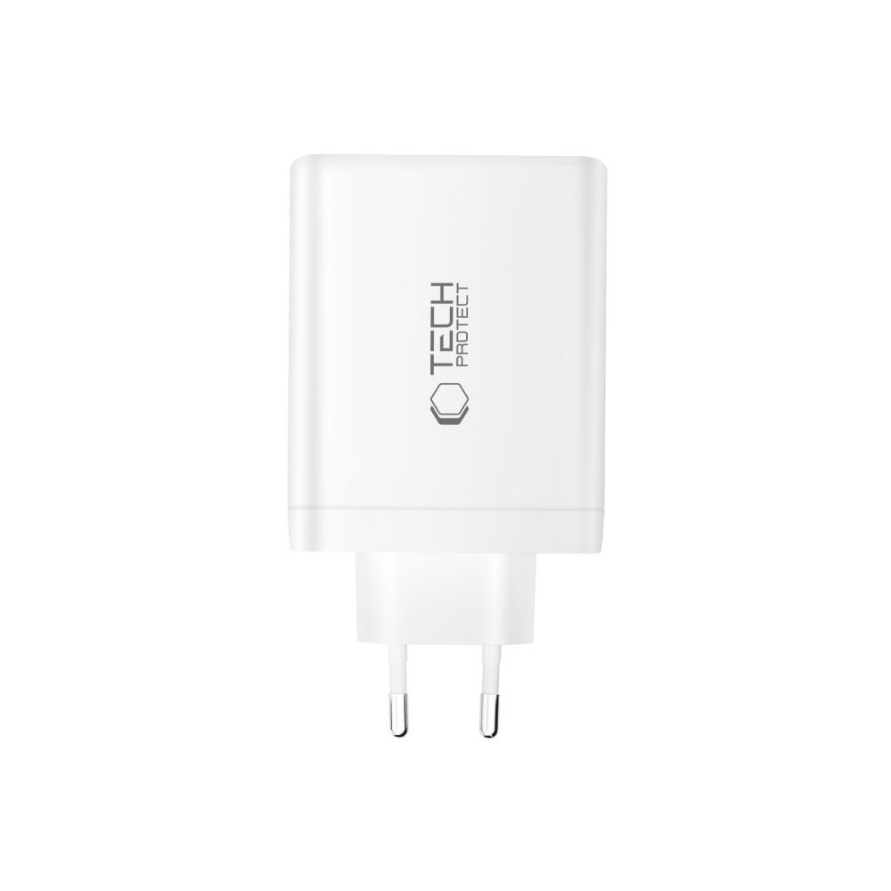 Polnilnik omrežja Tech-Protect NC120W-GAN, 120W, 5A, 1 x USB-A - 3 x USB-C, Bel