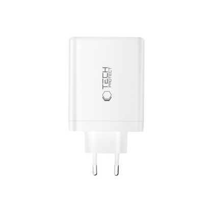 Polnilnik omrežja Tech-Protect NC120W-GAN, 120W, 5A, 1 x USB-A - 3 x USB-C, Bel