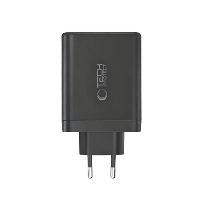 Polnilnik omrežja Tech-Protect NC120W-GAN, 120W, 5A, 1 x USB-A - 3 x USB-C, črn