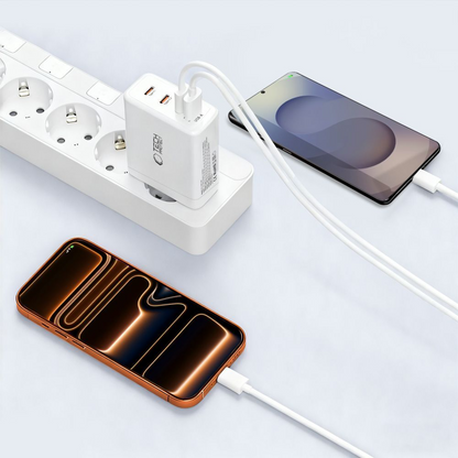 Polnilnik omrežja Tech-Protect NC120W-GAN, 120W, 5A, 1 x USB-A - 3 x USB-C, Bel
