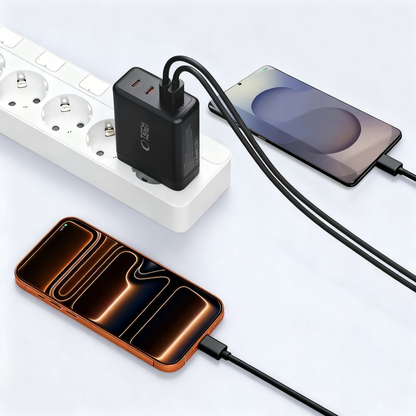 Polnilnik omrežja Tech-Protect NC120W-GAN, 120W, 5A, 1 x USB-A - 3 x USB-C, črn