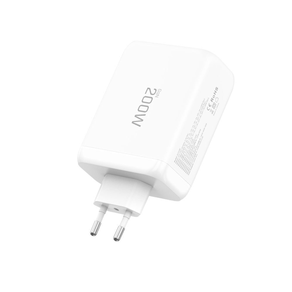 Polnilnik omrežja Tech-Protect NC200W-GAN, 200W, 5A, 1 x USB-A - 3 x USB-C, Bel