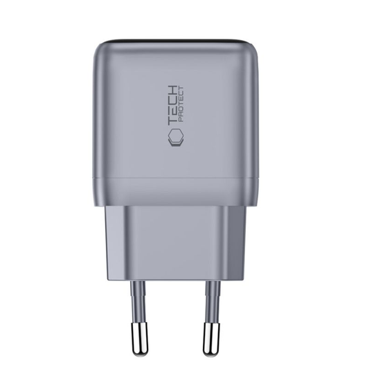 Omrežni polnilec Tech-Protect NC45W Display, 45W, 3A, 1 x USB-C, siva