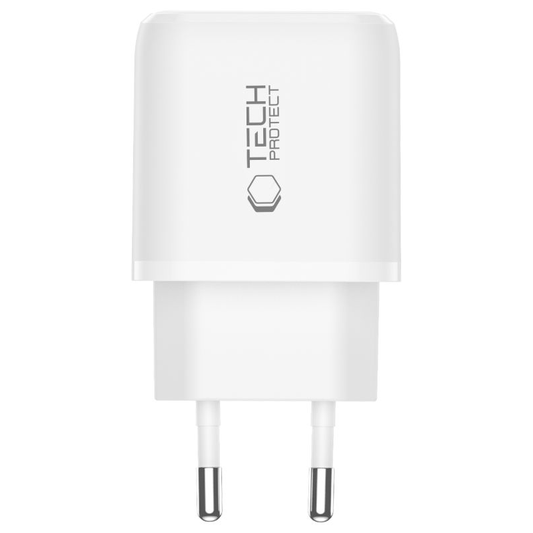 Tech-Protect NCA45W Network Charger, 45W, 3A, 1 x USB-A - 1 x USB-C, White