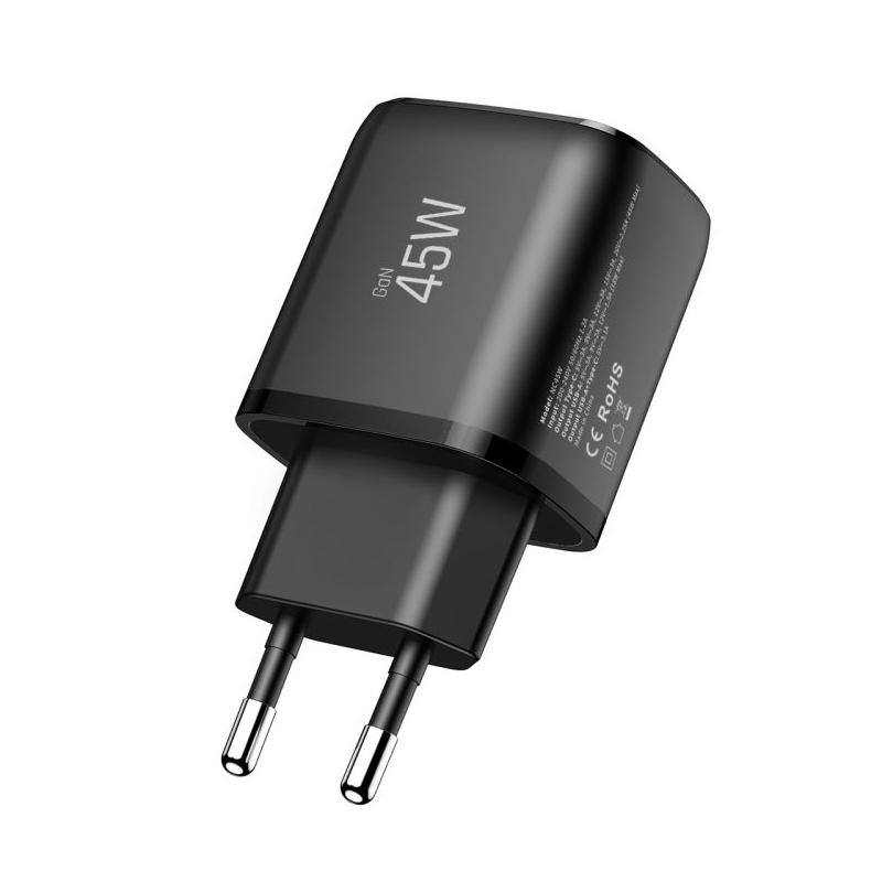 Polnilnik omrežja Tech-Protect NCA45W, 45W, 3A, 1 x USB-A - 1 x USB-C, Črn