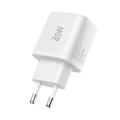 Polnilnik omrežja Tech-Protect NCA45W, 45W, 3A, 1 x USB-A - 1 x USB-C, Bel