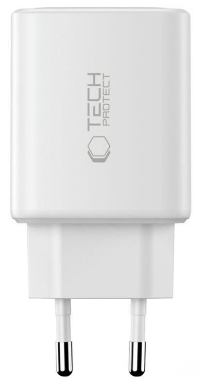 Polnilnik omrežja Tech-Protect NCA65W, 65W, 3A, 1 x USB-A - 2 x USB-C, Bel