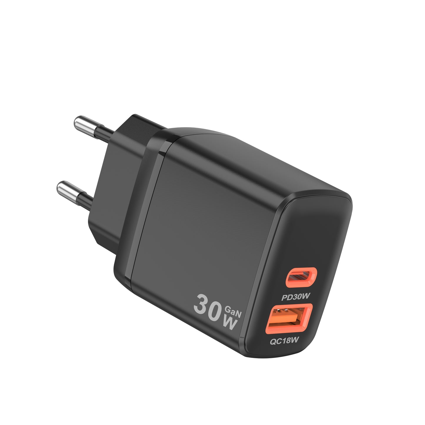 Polnilnik Techsuit CH1 Duonix, 30W, 3A, 1 x USB-A - 1 x USB-C, črn