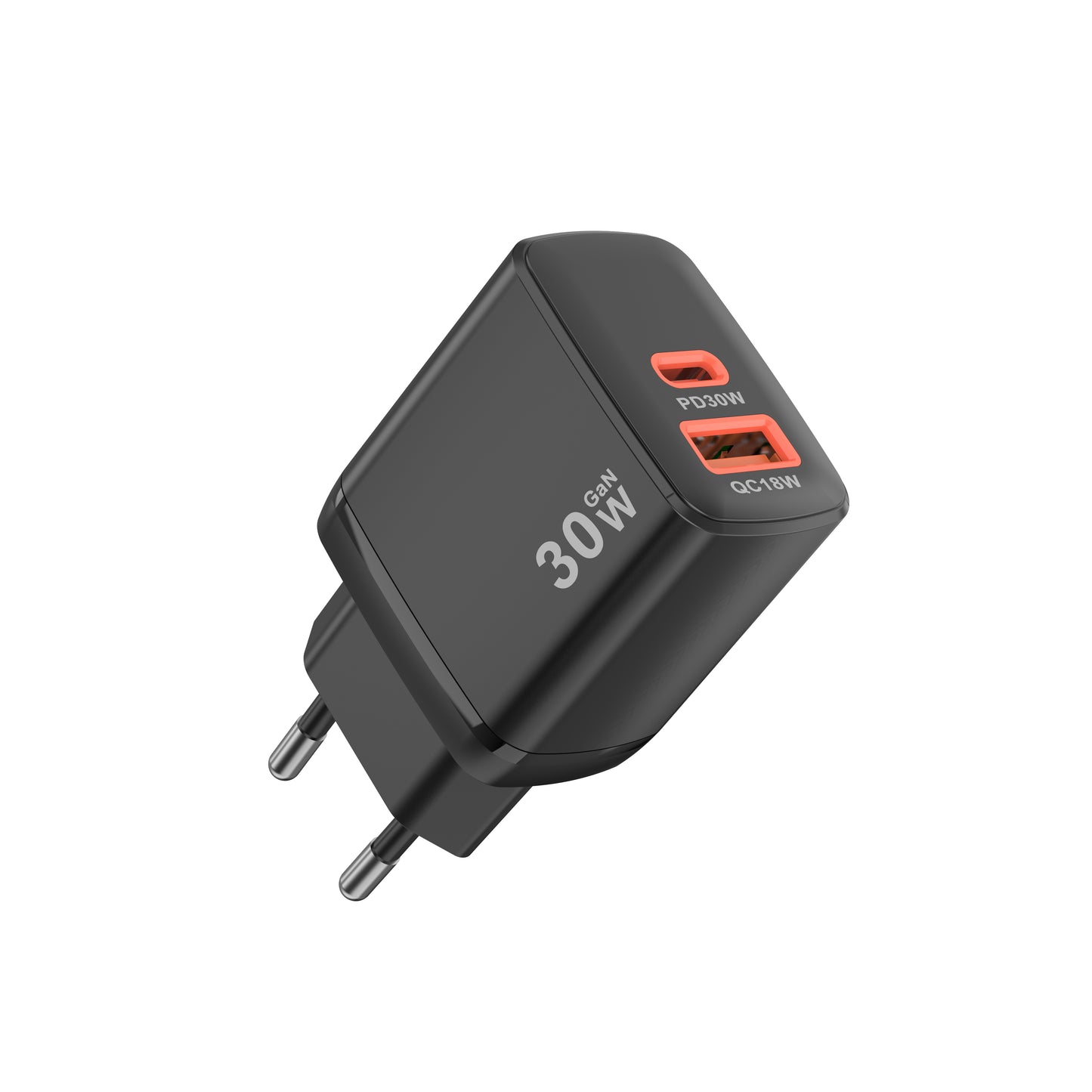 Polnilnik Techsuit CH1 Duonix, 30W, 3A, 1 x USB-A - 1 x USB-C, črn