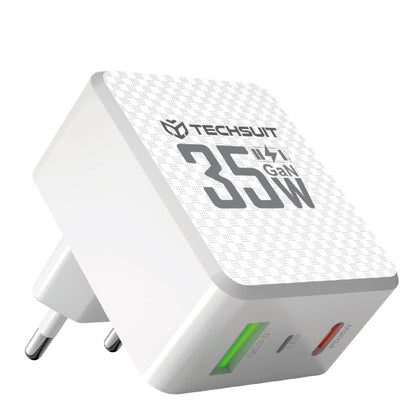 Polnilnik omrežja Techsuit CHPD173 Tiny, 35W, 3A, 1 x USB-A - 1 x USB-C, Bel