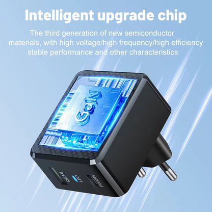 Omrežni polnilec Techsuit CHPD173 Tiny, 35W, 3A, 1 x USB-A - 1 x USB-C, črn