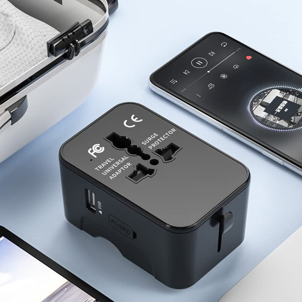 Polnilnik Techsuit HHT202-2C Travel, 15W, 3A, 2 x USB-C, črn
