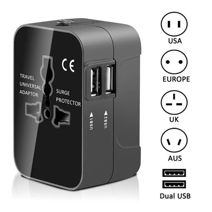 Techsuit HHT202 Travel Network Charger, 10W, 2A, 2 x USB-A, Black