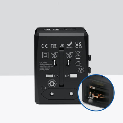 Polnilnik Techsuit HHT904-B2 Travel, 20W, 3A, 2 x USB-A - 2 x USB-C, črn