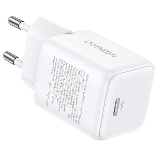 Polnilnik UGREEN X513, 30W, 3A, 1 x USB-C, Bel