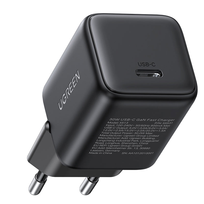 Polnilnik UGREEN X513, 30W, 3A, 1 x USB-C, Črn