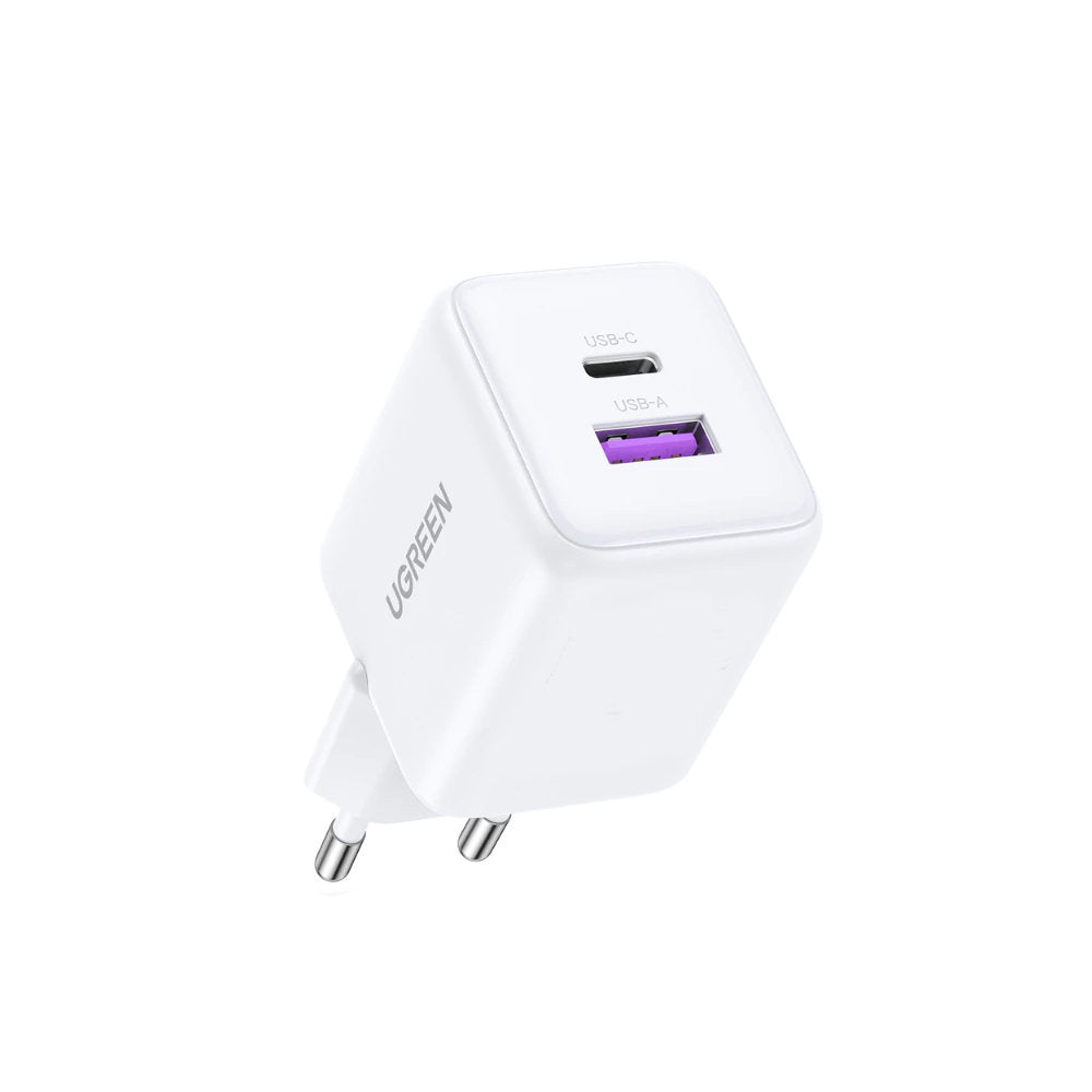 Polnilnik UGREEN X516, 30W, 3A, 1 x USB-A - 1 x USB-C, Bel