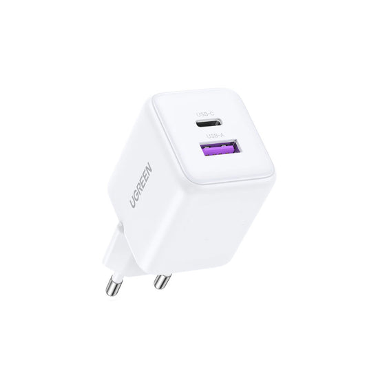 Polnilnik UGREEN X516, 30W, 3A, 1 x USB-A - 1 x USB-C, Bel