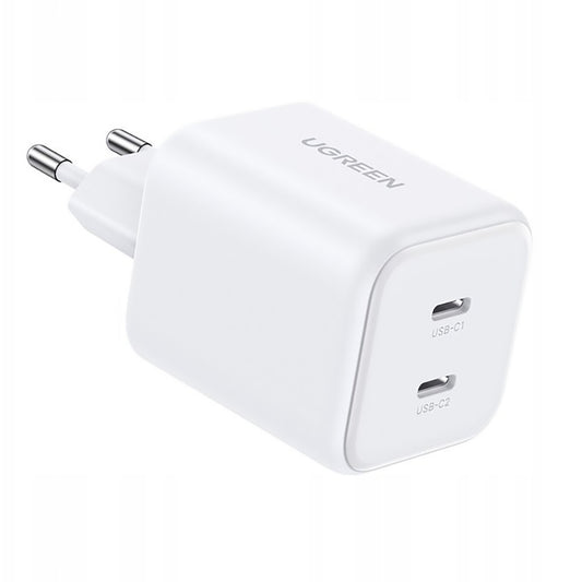 Omrežni polnilec UGREEN X526 (65154), 45W, 3A, 2 x USB-C, bel