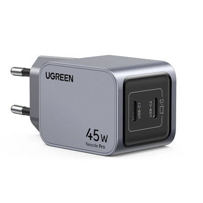 Omrežni polnilnik UGREEN X707 Nexode Pro, 45 W, 3A, 2 x USB-C, siva 