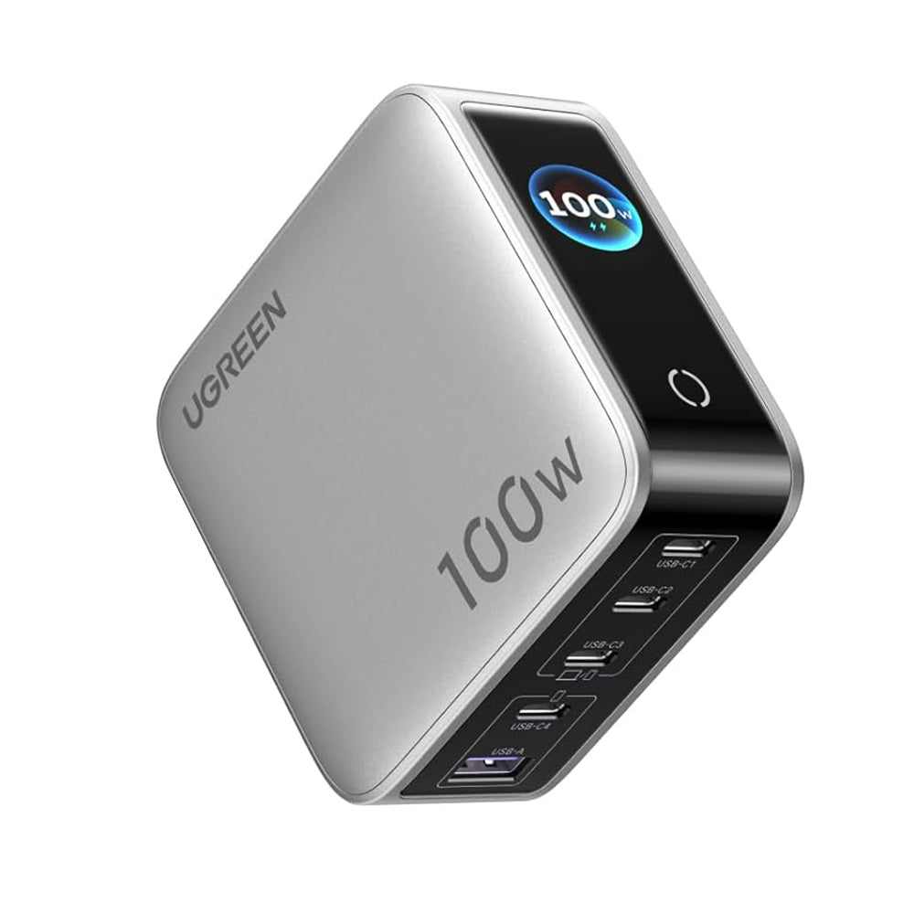 Omrežni polnilec UGREEN X773 (65620B), 100W, 1 x USB-A - 4 x USB-C, Siva
