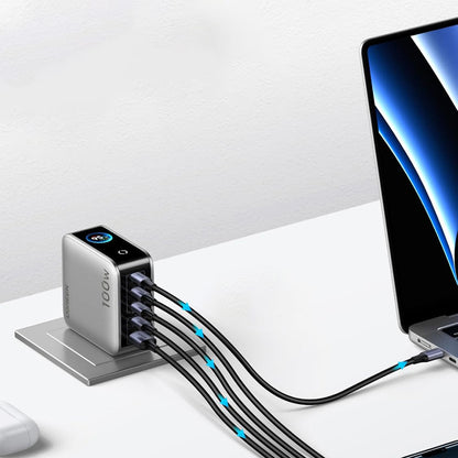 Omrežni polnilec UGREEN X773 (65620B), 100W, 1 x USB-A - 4 x USB-C, Siva