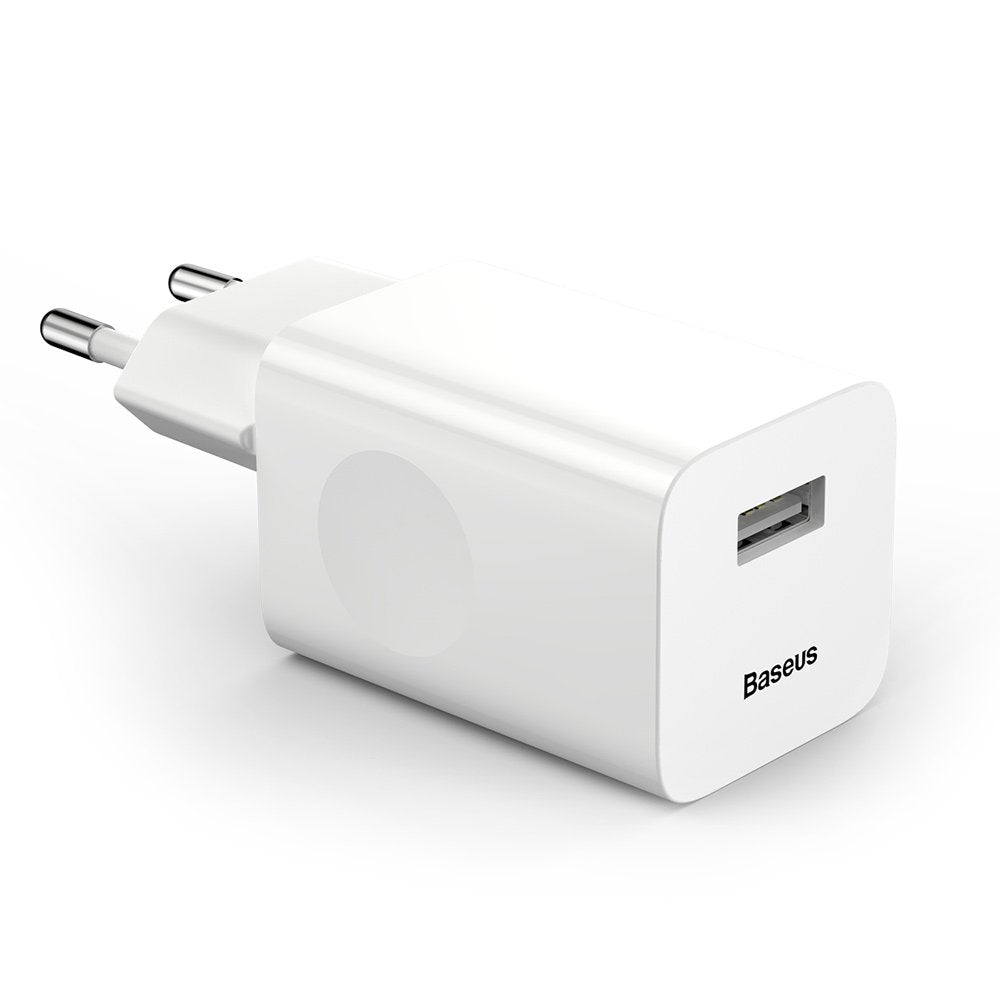Polnilnik Baseus, 24W, 3A, 1 x USB-A, Bel CCALL-BX02