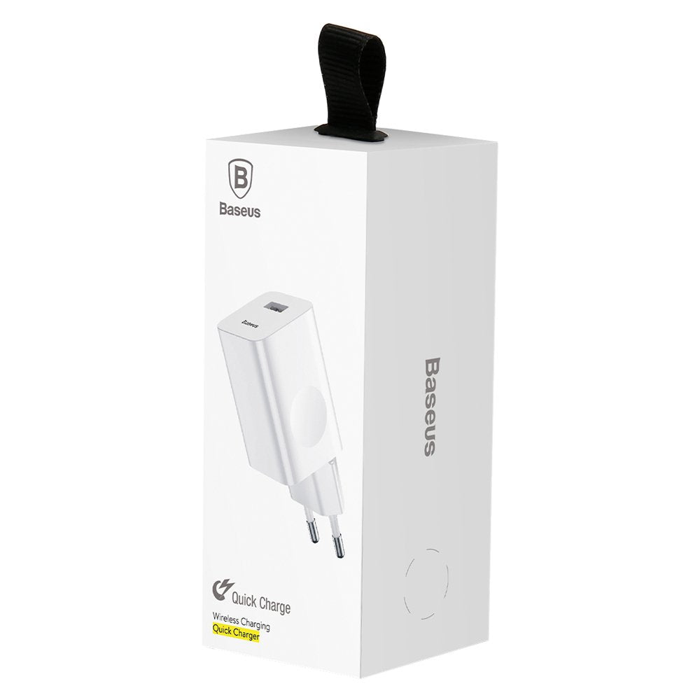 Polnilnik Baseus, 24W, 3A, 1 x USB-A, Bel CCALL-BX02