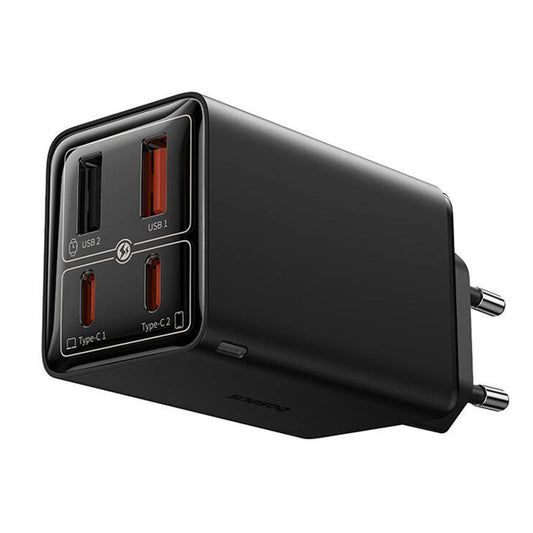 Baseus GaN 6 Pro omrežni polnilnik USB-C, 65 W, 3,25 A, 2 x USB-A - 2 x USB-C, črn P10162701113113-00