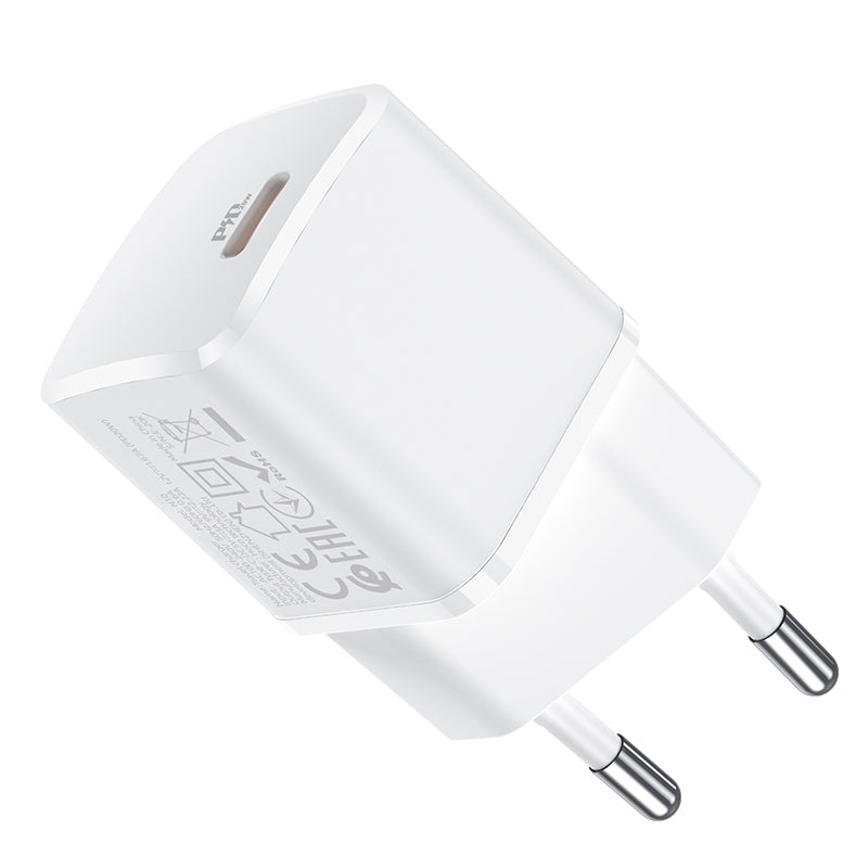 Omrežni polnilnik HOCO N10, 20 W, 3A, 1 x USB-C, bela