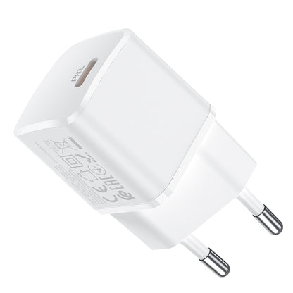 Omrežni polnilnik HOCO N10, 20 W, 3A, 1 x USB-C, bela